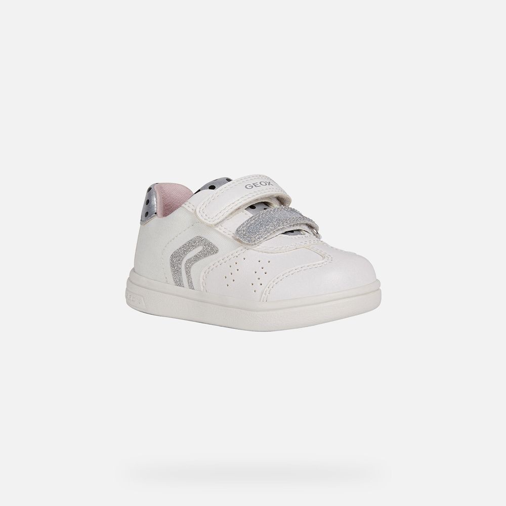 Geox Sneakers White/Silver Djrock Girl - Geox Baby Shoes - NUPRMO726